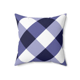 Gingham Blueberry And White Check Spun Polyester Square Pillow in 4 Sizes, Home Decor, Throw Pillow