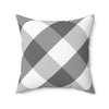 Gingham Gray And White Check Spun Polyester Square Pillow in 4 Sizes, Home Decor, Throw Pillow