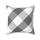 Gingham Gray And White Check Spun Polyester Square Pillow in 4 Sizes, Home Decor, Throw Pillow