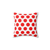 Red White Polka Dot Reverse Pattern Spun Polyester Square Pillow in 4 Sizes, Home Decor, Throw Pillow