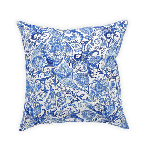Vintage Oriental Paisley Blue Design Broadcloth Pillow 4 Sizes Square and 1 Lumbar Size, Home Decor, Pillows