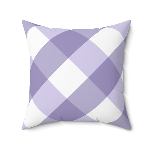 Gingham Lavender And White Check Spun Polyester Square Pillow in 4 Sizes, Home Decor, Throw Pillow
