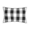 Gingham Black And White Check Spun Polyester Lumbar Pillow 14 x 20 Inch, Home Decor, Throw Pillow