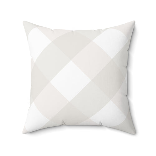 Gingham Cream And White Check Spun Polyester Square Pillow in 4 Sizes, Home Decor, Throw Pillow