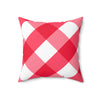 Gingham Red And White Check Spun Polyester Square Pillow in 4 Sizes, Home Decor, Throw Pillow