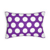 Purple And White Polka Dot Reverse Spun Polyester Lumbar Pillow 20 x 14, Home Decor, Throw Pillow