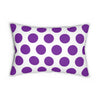 Purple And White Polka Dot Reverse Spun Polyester Lumbar Pillow 20 x 14, Home Decor, Throw Pillow