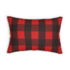 Black and Red Buffalo Check Spun Polyester Lumbar Pillow 20 x 14, Home Decor, Throw Pillow