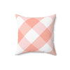 Gingham Pink And White Check Spun Polyester Square Pillow in 4 Sizes, Home Decor, Throw Pillow