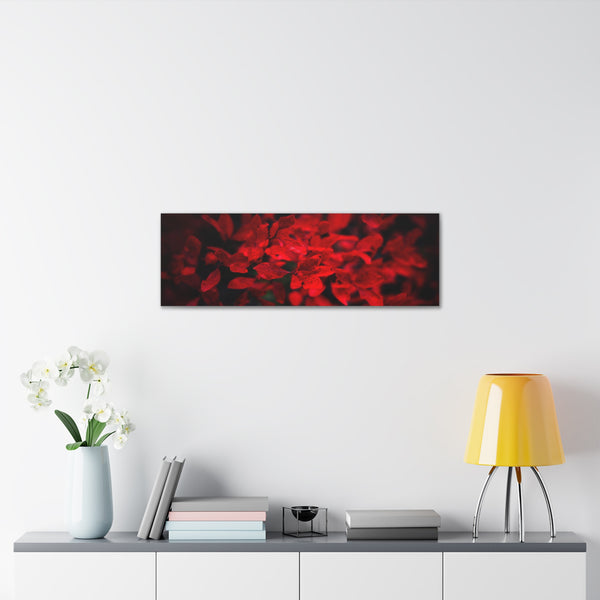 Red Leaves Canvas Wall Art Gallery Wrap 36" x 12"
