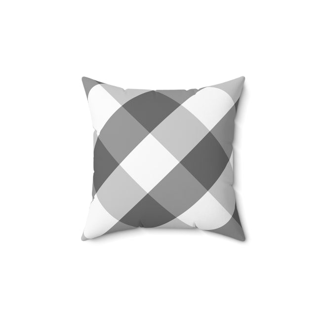 Gingham Gray And White Check Spun Polyester Square Pillow in 4 Sizes, Home Decor, Throw Pillow