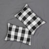 Gingham Black And White Check Spun Polyester Lumbar Pillow 14 x 20 Inch, Home Decor, Throw Pillow