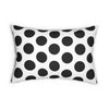 Black And White Polka Dot Reverse Spun Polyester Lumbar Pillow 20 x 14, Home Decor, Throw Pillow