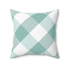 Gingham Green And White Check Spun Polyester Square Pillow in 4 Sizes, Home Decor, Throw Pillow