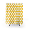 Yellow With White Polka Dots Fabric Shower Curtain Custom Design Bathroom Decor 71 x 74