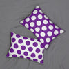 Purple And White Polka Dot Reverse Spun Polyester Lumbar Pillow 20 x 14, Home Decor, Throw Pillow