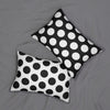 Black And White Polka Dot Reverse Spun Polyester Lumbar Pillow 20 x 14, Home Decor, Throw Pillow