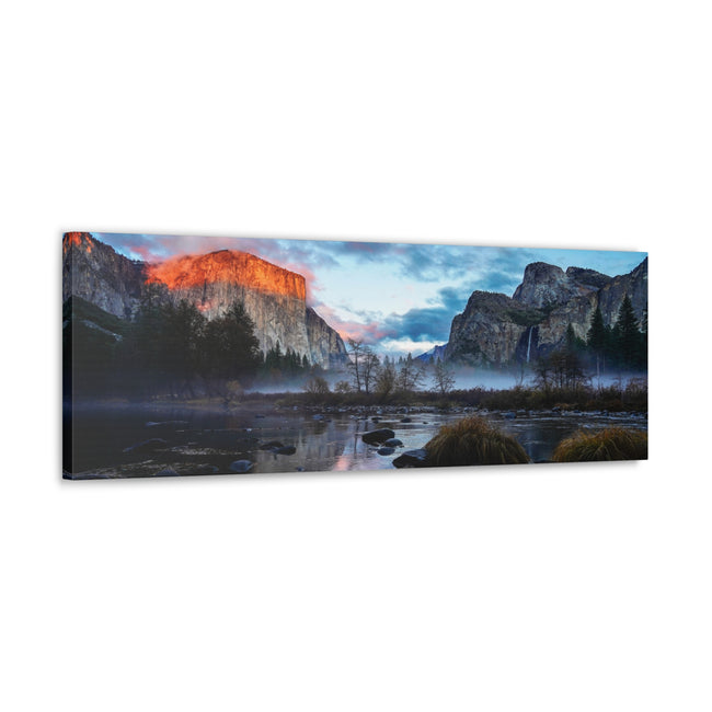 Yosemite El Capitan Misty Canvas Wall Art Gallery Wrap 36" x 12"