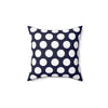 Navy And White Polka Dot Reverse Pattern Spun Polyester Square Pillow in 4 Sizes, Home Decor, Throw Pillow