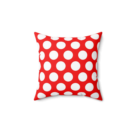 Hot Pink And White Polka Dot Reverse Pattern Spun Polyester Square Pillow in 4 Sizes, Home Decor, Throw Pillow