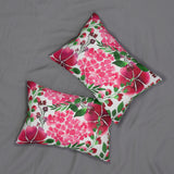 Pretty Pink and Red Floral Design Spun Polyester Lumbar Pillow 20 x 14, Home Decor, Throw Pillow
