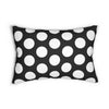 Black And White Polka Dot Reverse Spun Polyester Lumbar Pillow 20 x 14, Home Decor, Throw Pillow