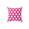 Hot Pink And White Polka Dot Reverse Pattern Spun Polyester Square Pillow in 4 Sizes, Home Decor, Throw Pillow