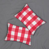 Gingham Red And White Check Spun Polyester Lumbar Pillow 20 x 14, Home Decor, Throw Pillow