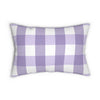 Gingham Lavender And White Check Spun Polyester Lumbar Pillow 20 x 14, Home Decor, Throw Pillow