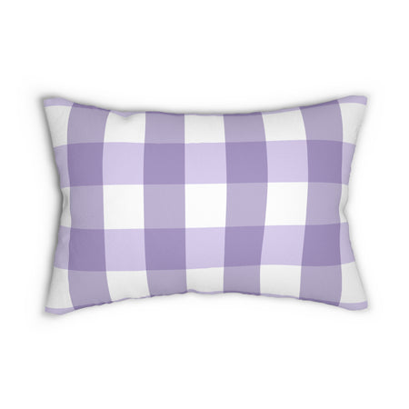 Purple And White Polka Dot Reverse Spun Polyester Lumbar Pillow 20 x 14, Home Decor, Throw Pillow