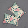 Soft Green and Pink Trendy Matisse Style Floral Spun Polyester Lumbar Pillow 20 x 14, Home Decor, Throw Pillow
