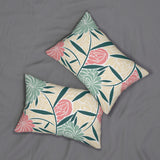 Soft Green and Pink Trendy Matisse Style Floral Spun Polyester Lumbar Pillow 20 x 14, Home Decor, Throw Pillow