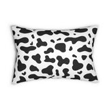 Black And White Cow Print Spun Polyester Lumbar Pillow 20 x 14, Home Decor, Throw Pillow
