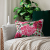 Pretty Pink and Red Floral Design Spun Polyester Lumbar Pillow 20 x 14, Home Decor, Throw Pillow