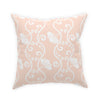 Curvy White Vine on Blush Pink Broadcloth Pillow 4 Sizes Square and 1 Lumbar Size, Home Decor, Pillows, Throw Pillow