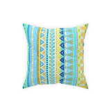 Hip Print Original Turquoise Yellow Blue Broadcloth Pillow 4 Sizes Square and 1 Lumbar Size, Home Decor, Pillows