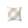 Gingham Sand And White Check Spun Polyester Square Pillow in 4 Sizes, Home Decor, Throw Pillow