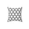 Gray White Polka Dot Reverse Pattern Spun Polyester Square Pillow in 4 Sizes, Home Decor, Throw Pillow