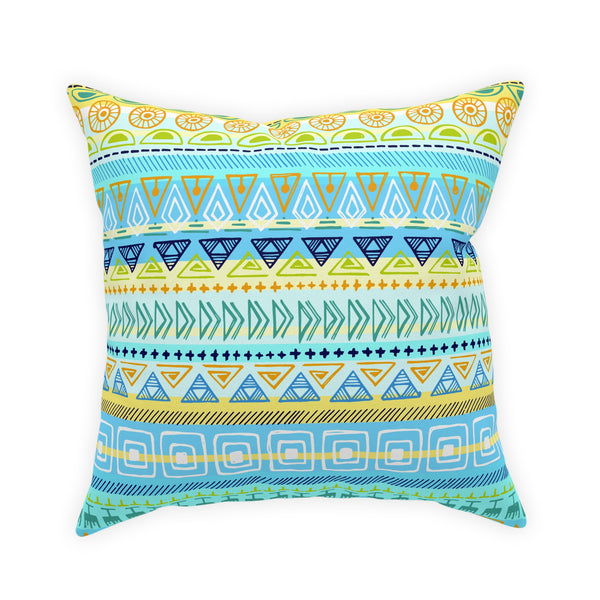 Hip Print Original Turquoise Yellow Blue Broadcloth Pillow 4 Sizes Square and 1 Lumbar Size, Home Decor, Pillows