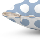 Blue And White Polka Dot Reverse Pattern Spun Polyester Square Pillow in 4 Sizes, Home Decor, Throw Pillow