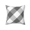 Gingham Gray And White Check Spun Polyester Square Pillow in 4 Sizes, Home Decor, Throw Pillow