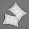 Gingham Cream And White Check Spun Polyester Lumbar Pillow 20 x 14, Home Decor, Throw Pillow