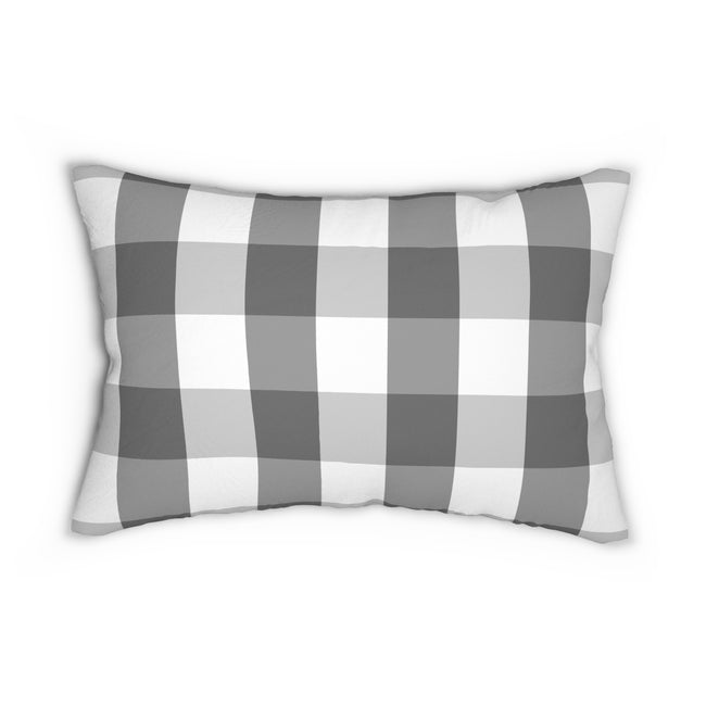 Gingham Blueberry And White Check Spun Polyester Lumbar Pillow 20 x 14, Home Decor, Throw Pillow Lumbar Pillow