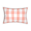 Gingham Pink And White Check Plaid Spun Polyester Lumbar Pillow 20 x 14 Inches, Home Decor, Throw Pillow