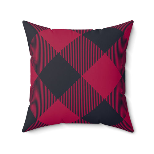 Buffalo Check Red And Black Spun Polyester Square Pillow in 4 Sizes, Home Decor, Throw Pillow