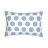 Blue And White Polka Dot Reverse Spun Polyester Lumbar Pillow 20 x 14, Home Decor, Throw Pillow