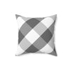 Gingham Gray And White Check Spun Polyester Square Pillow in 4 Sizes, Home Decor, Throw Pillow