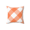 Gingham Tangerine And White Check Spun Polyester Square Pillow in 4 Sizes, Home Decor, Throw Pillow