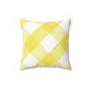 Gingham Yellow And White Check Spun Polyester Square Pillow in 4 Sizes, Home Decor, Throw Pillow