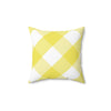 Gingham Yellow And White Check Spun Polyester Square Pillow in 4 Sizes, Home Decor, Throw Pillow